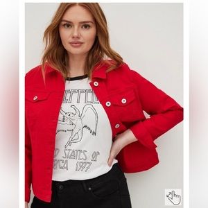 Torrid Red Denim Trucker Jacket